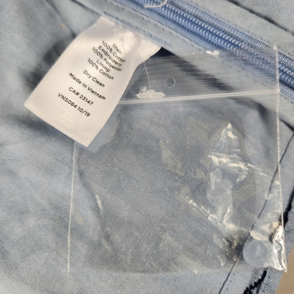 TALBOTS Chambray Floral Eyelet Top 16W - Picture 7 of 8